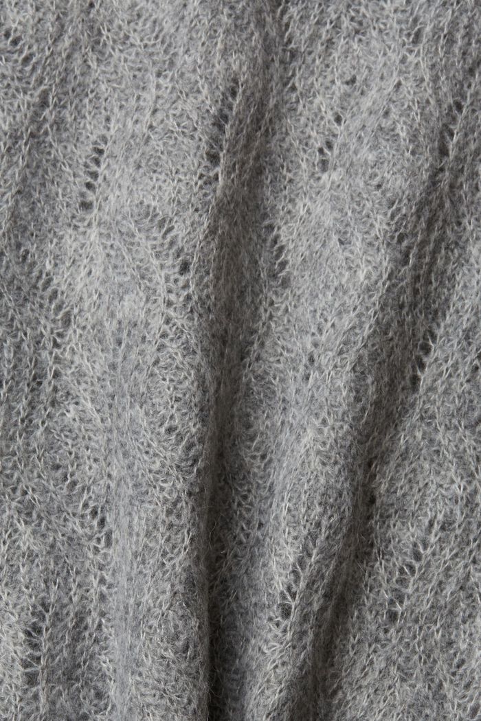 Pointelle cardigan, MEDIUM GREY, detail image number 1