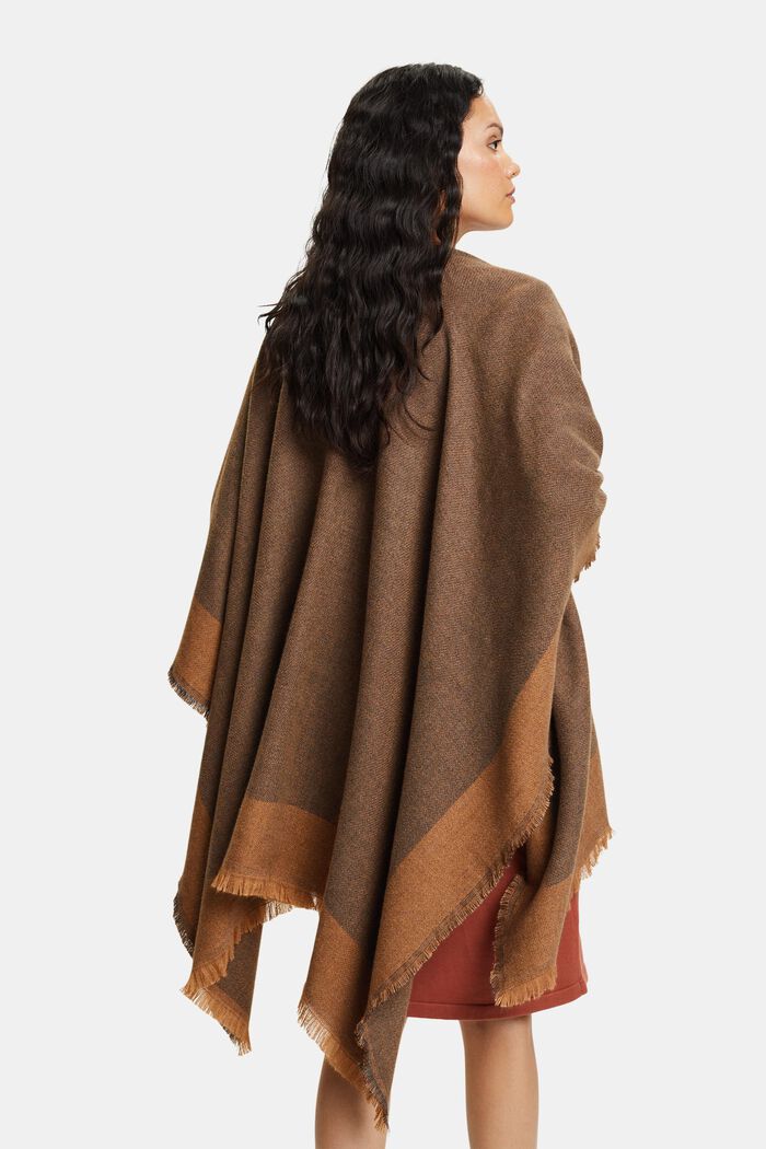 Open-Front Reversible Poncho, CARAMEL, detail image number 2