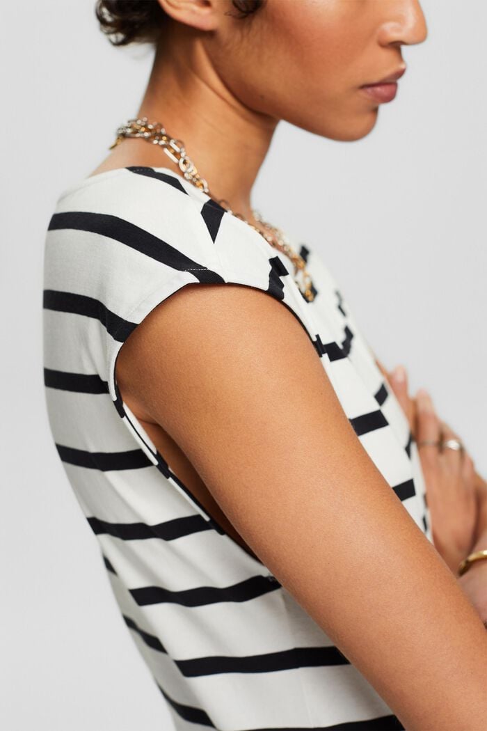 Striped Sleeveless T-Shirt, OFF WHITE, detail image number 2