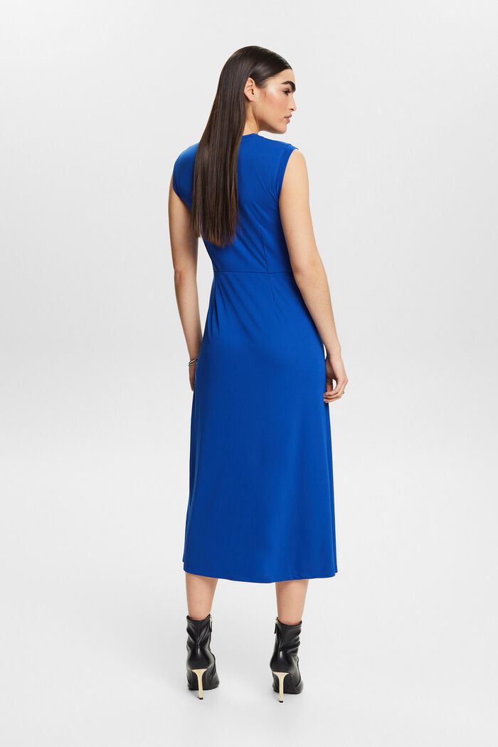 Knotted Crepe Midi Dress, BRIGHT BLUE, detail image number 2