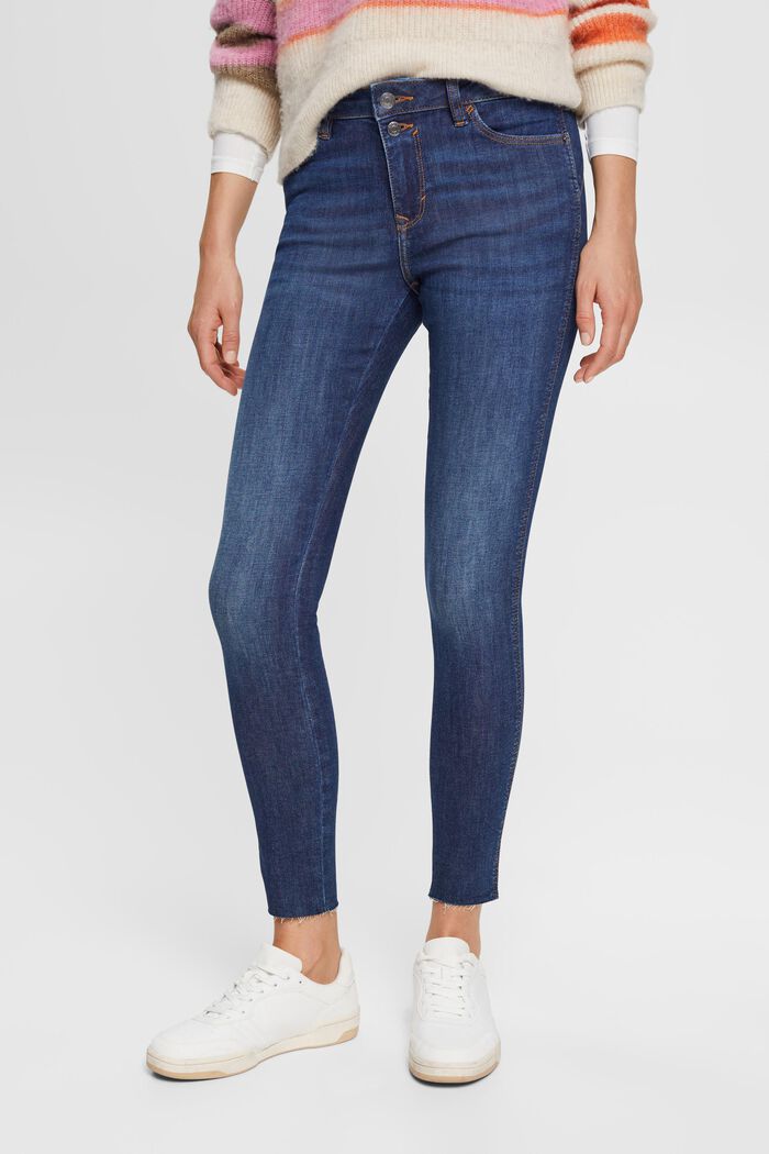 High-rise skinny stretch jeans, BLUE DARK WASHED, detail image number 0