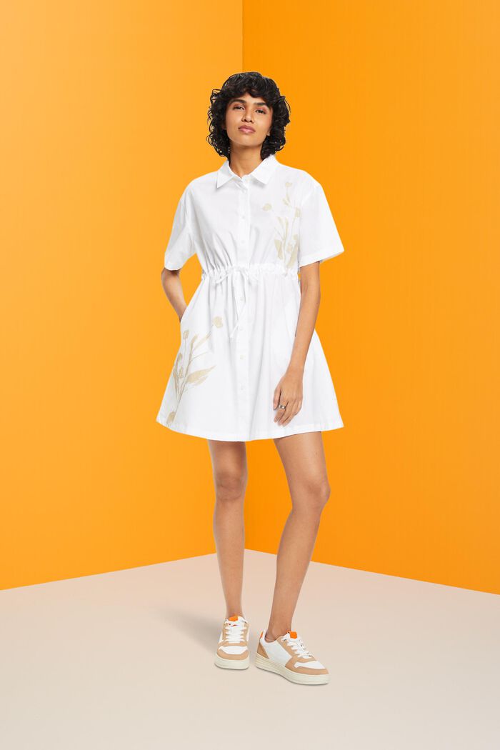 Mini shirt dress with print, WHITE, detail image number 4