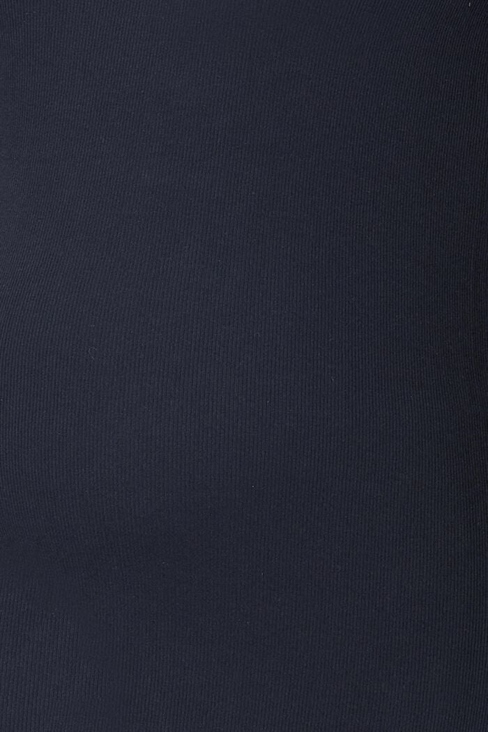 Ribbed long sleeve top made of organic cotton with stretch, NIGHT SKY BLUE, detail image number 2