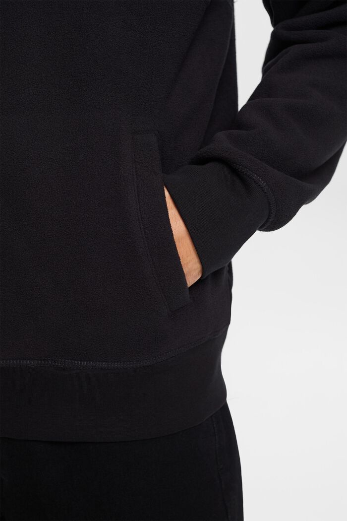 Hooded Fleece Sweatshirt, BLACK, detail image number 2
