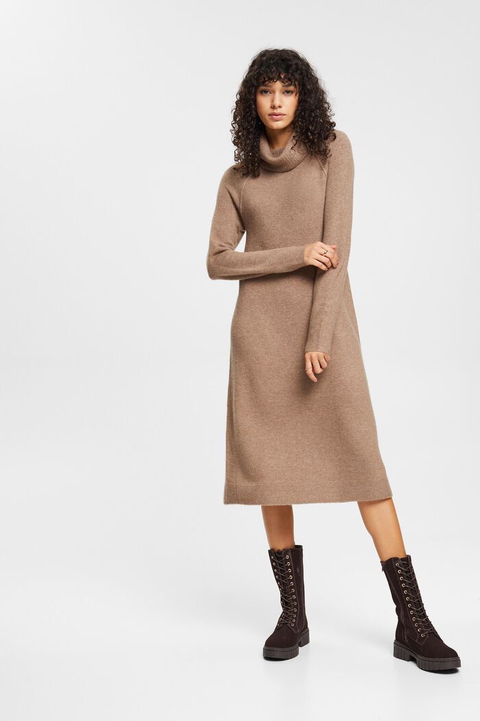 Wool blend turtleneck dress