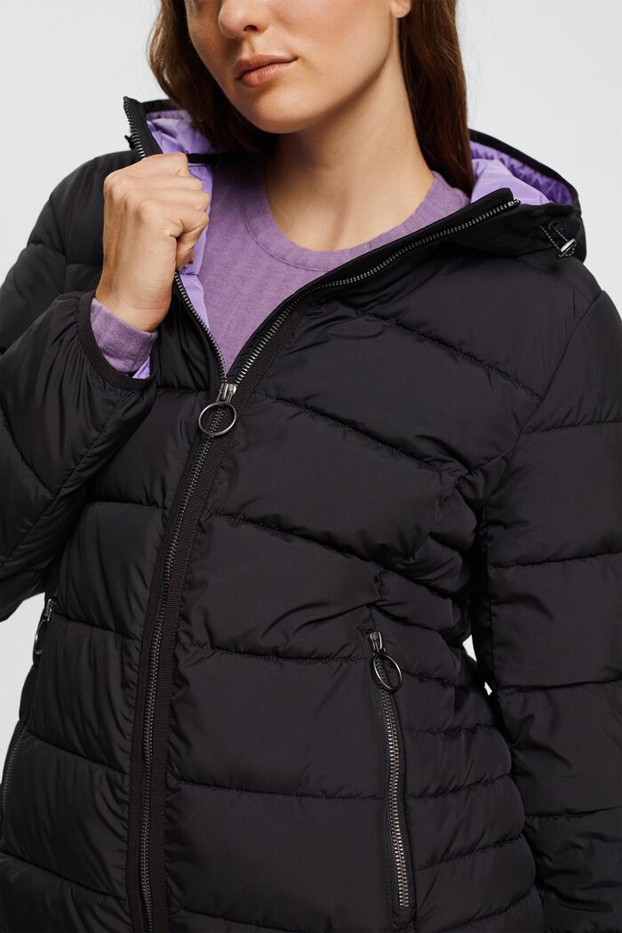 Quilted jacket with contrast lining, BLACK, detail image number 0