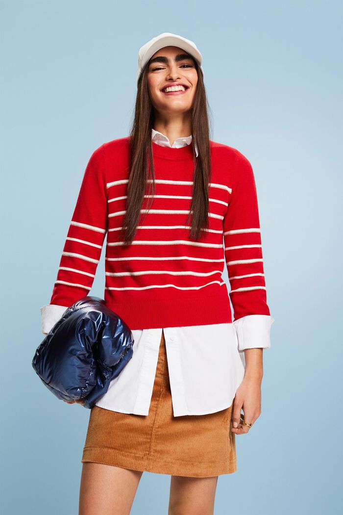 ESPRIT - Striped knitted jumper with cashmere at our online shop