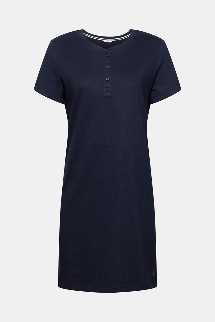 Jersey nightshirt made of 100% organic cotton, NAVY, overview