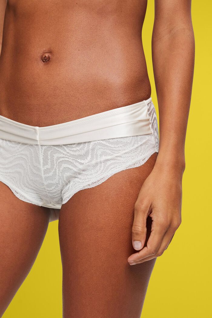 Hipster shorts with lace, OFF WHITE, detail image number 2