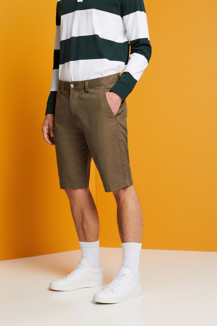 Chino-style shorts, DUSTY GREEN, detail image number 0