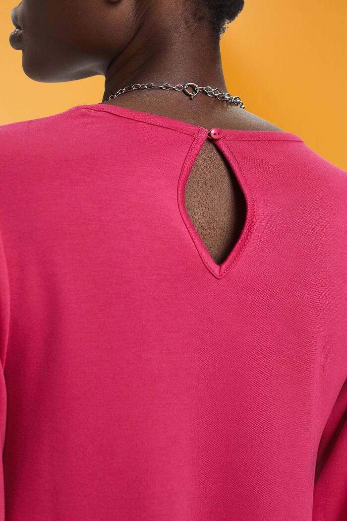 Volume sleeves mini dress, DARK PINK, detail image number 4
