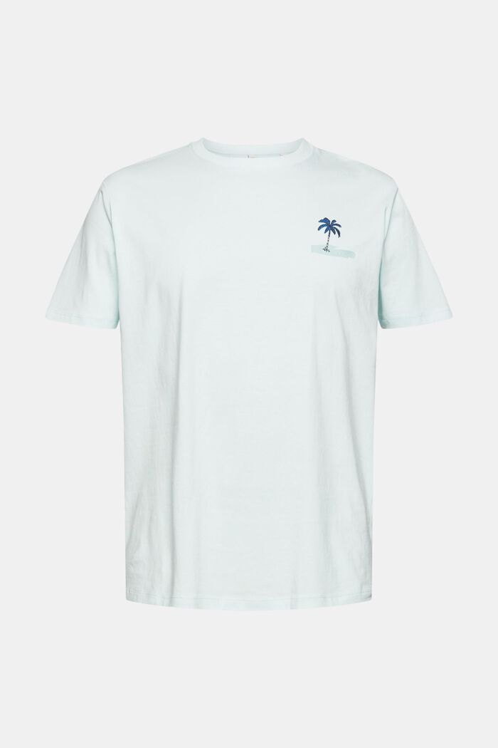 Jersey T-shirt with a small printed motif, LIGHT AQUA GREEN, detail image number 8
