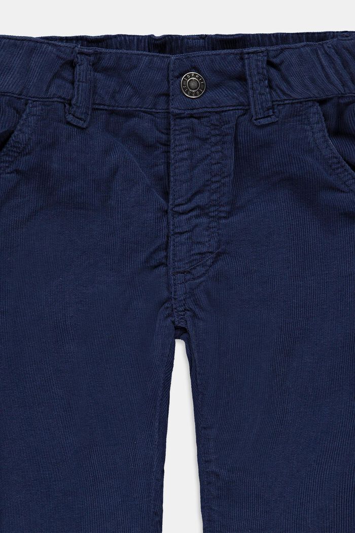 Cotton corduroy trousers with an adjustable waistband, BLUE, detail image number 2
