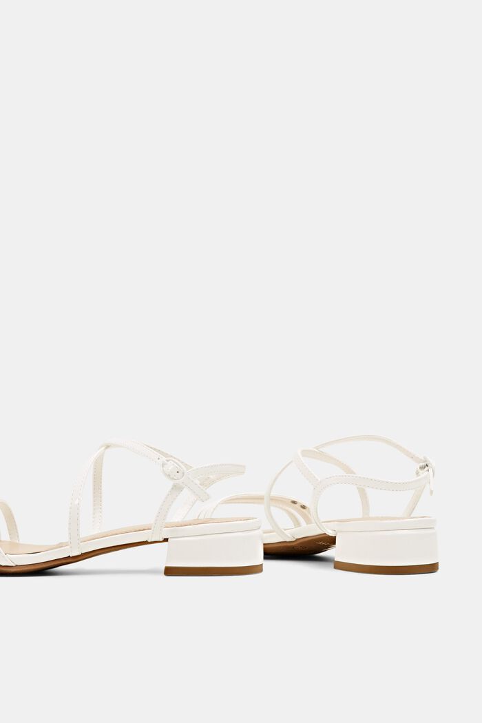 Strappy sandals made of faux patent leather, WHITE, detail image number 4