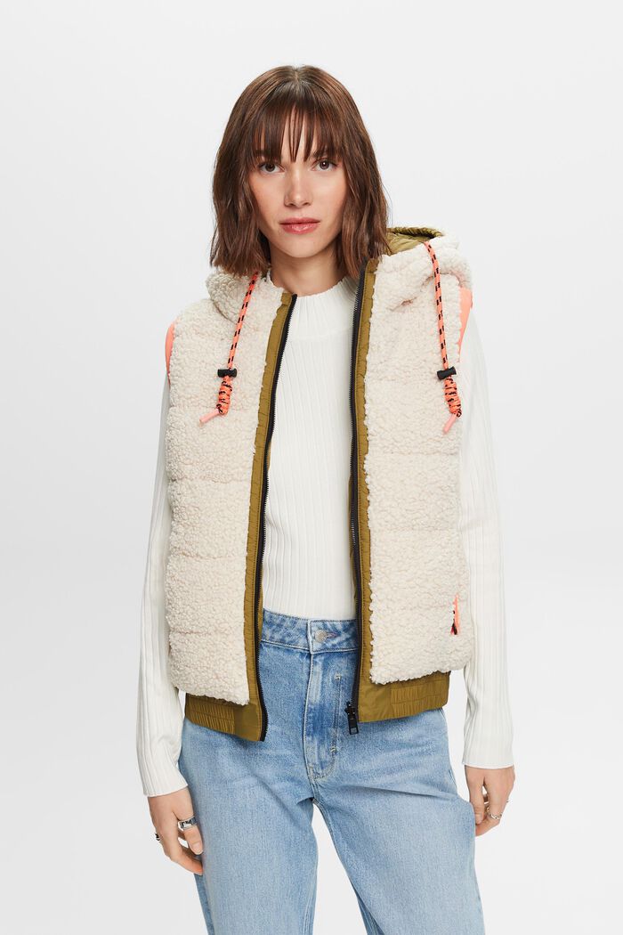shop online - ESPRIT Fleece Reversible Hooded at Vest our