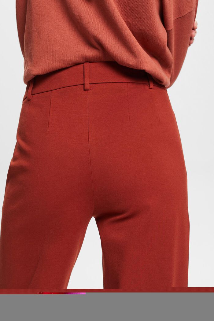 Punto jersey straight fit trousers, RUST BROWN, detail image number 2