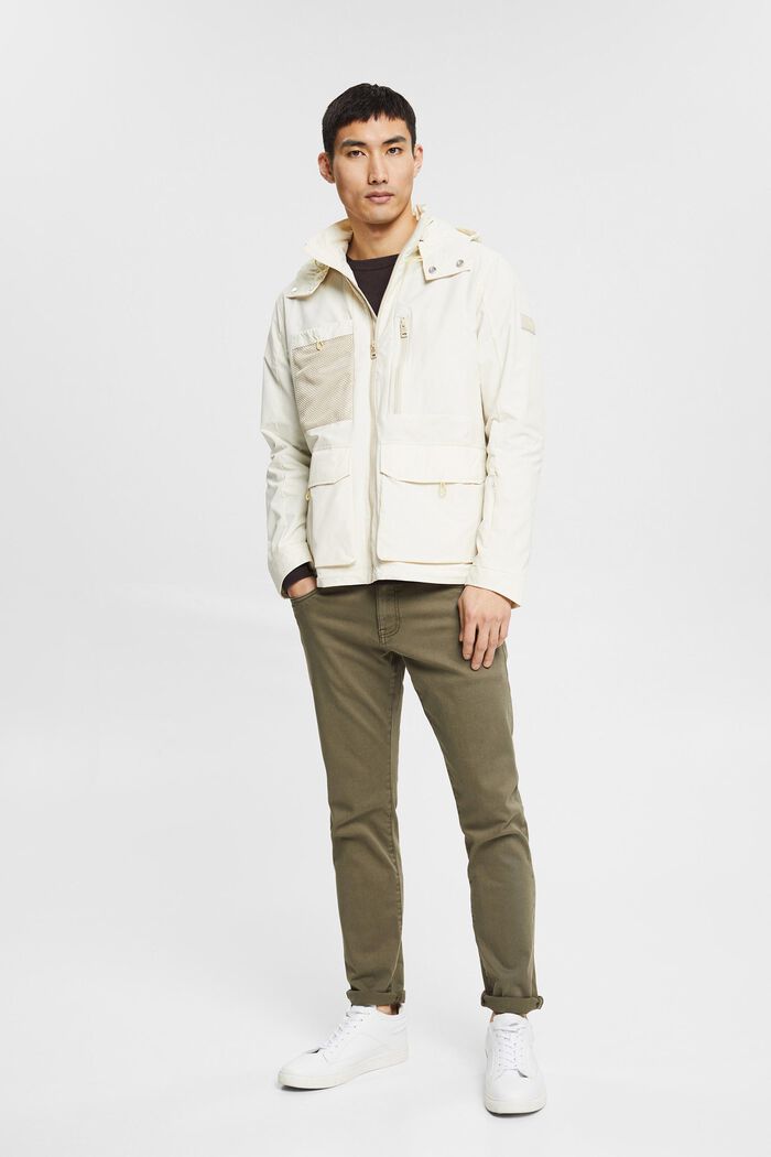 Made of recycled material: High-performance jacket with a hood, CREAM BEIGE, detail image number 1