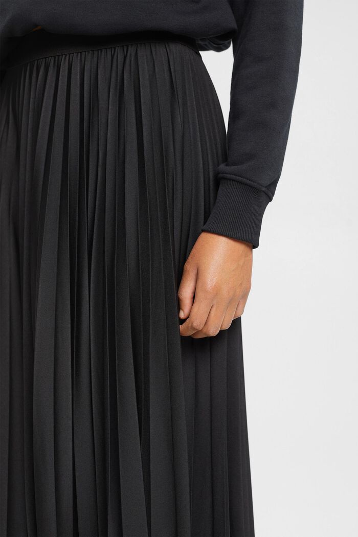 Pleated midi skirt, BLACK, detail image number 2