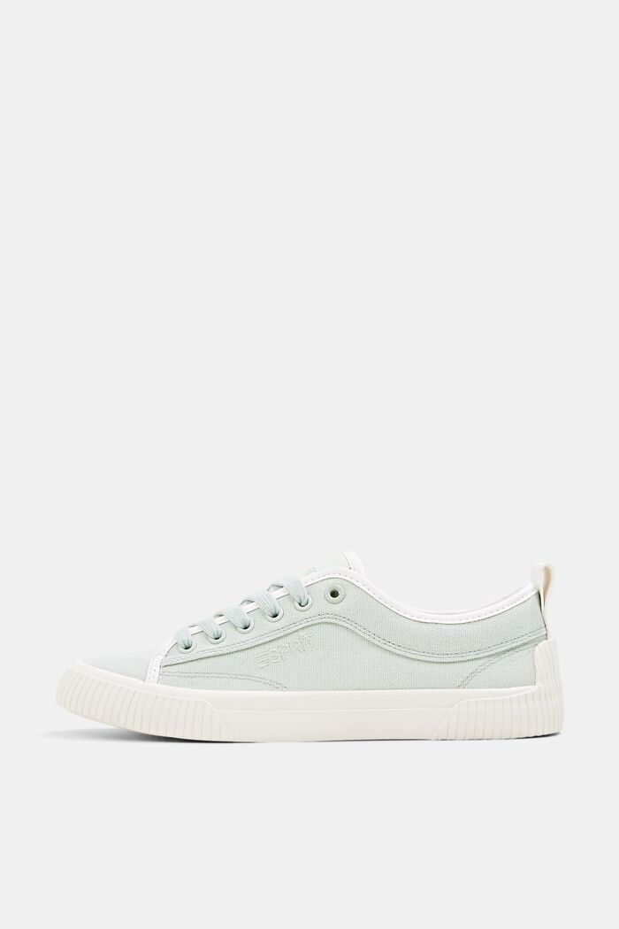 Canvas trainers with lacing, PASTEL GREEN, detail image number 0