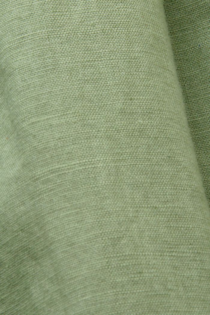 Cotton Linen Shirt Dress, PALE KHAKI, detail image number 6