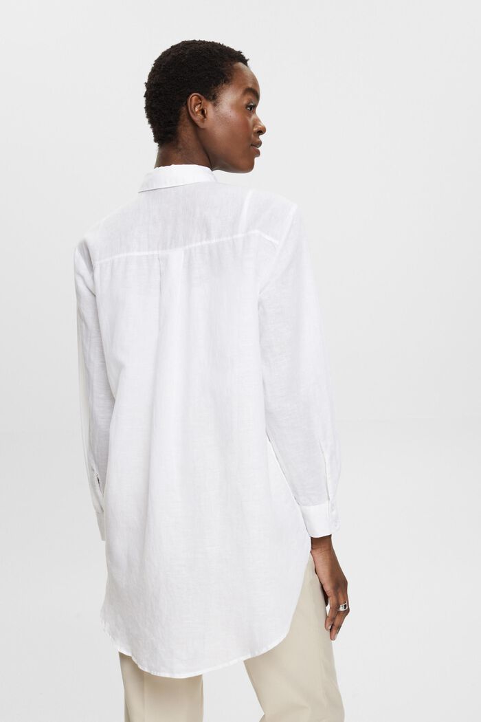 Linen-Cotton Shirt, WHITE, detail image number 3