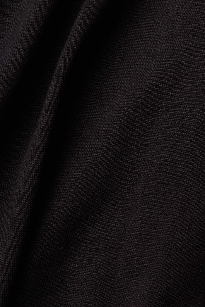 Knitted polo neck sweater, BLACK, detail image number 5