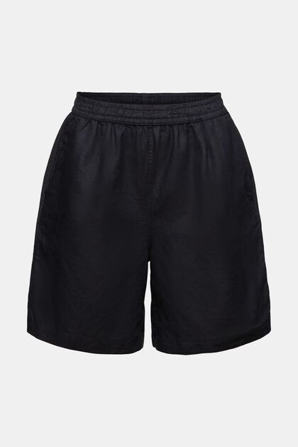 Cotton-Linen Pull-On Shorts