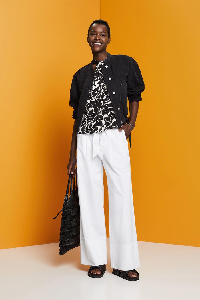 Satin blouse top, LENZING™ ECOVERO™, WHITE, detail image number 1