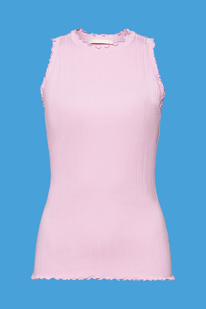 Ribbed sleeveless top, LILAC, detail image number 6