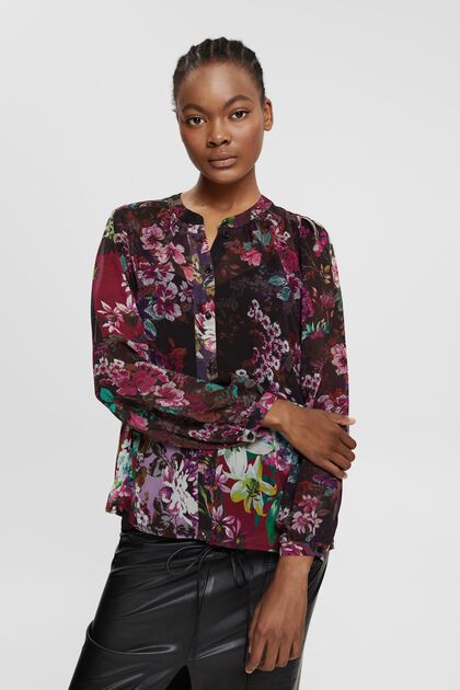 Recycled: Patterned chiffon blouse