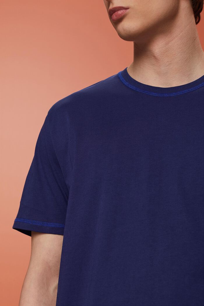 Jersey t-shirt with contrasting seams, DARK BLUE, detail image number 2