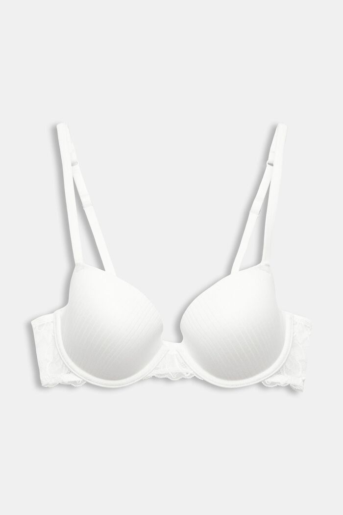 Padded Underwired Lace Bra, OFF WHITE, detail image number 4