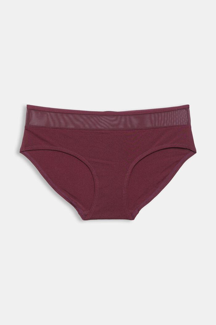 Microfibre shorts with mesh waistband, BORDEAUX RED, detail image number 3