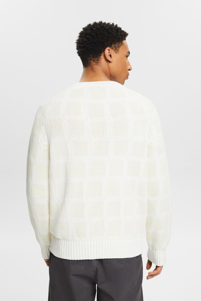 Logo Grid Chunky Knit Sweater, WHITE, detail image number 2