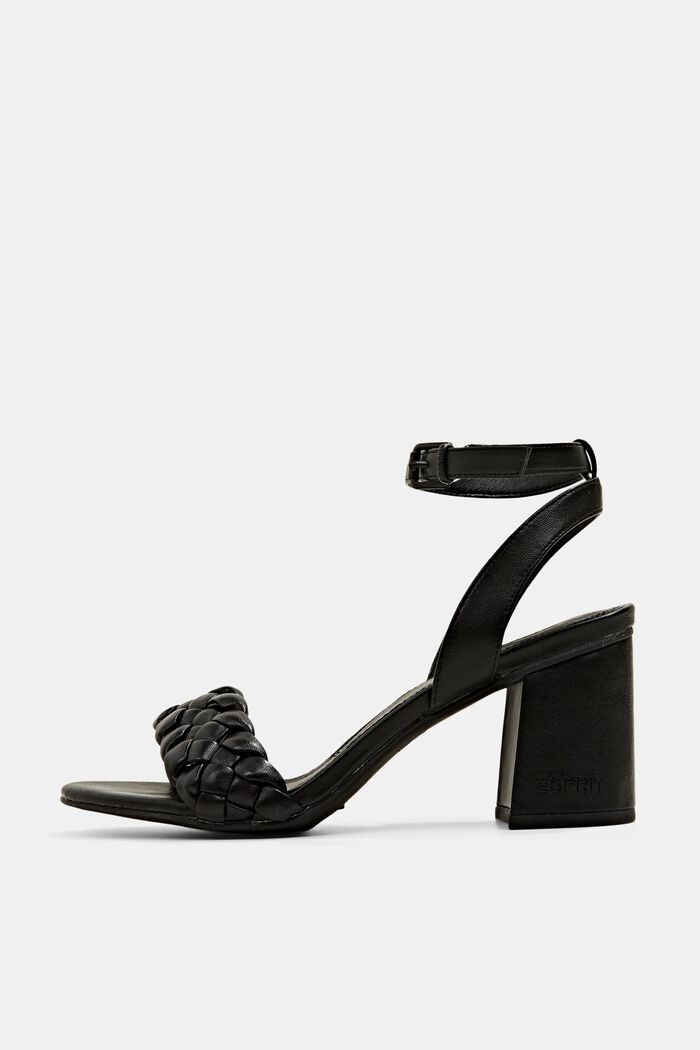 Sandals with a block heel, BLACK, detail image number 0