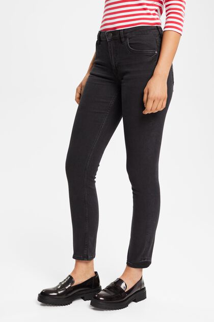 Slim fit stretch jeans, BLACK DARK WASHED, overview