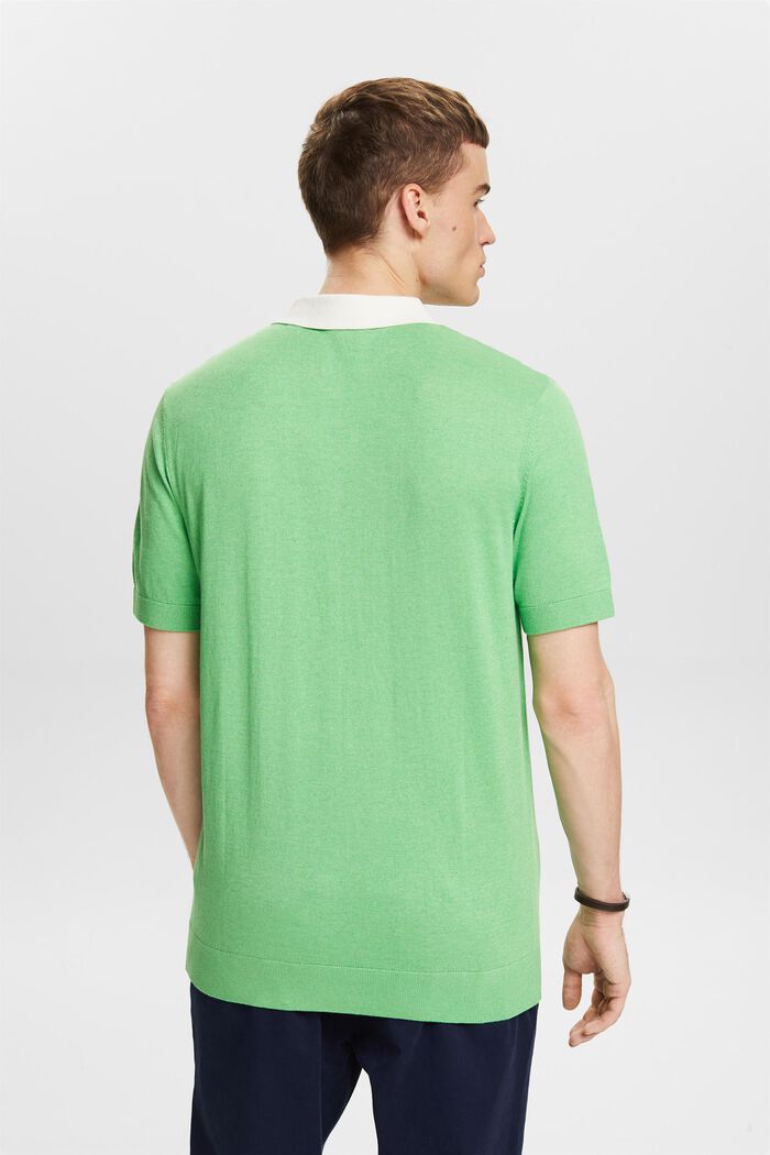 Knit Short-Sleeve Polo Shirt, CITRUS GREEN, detail image number 2