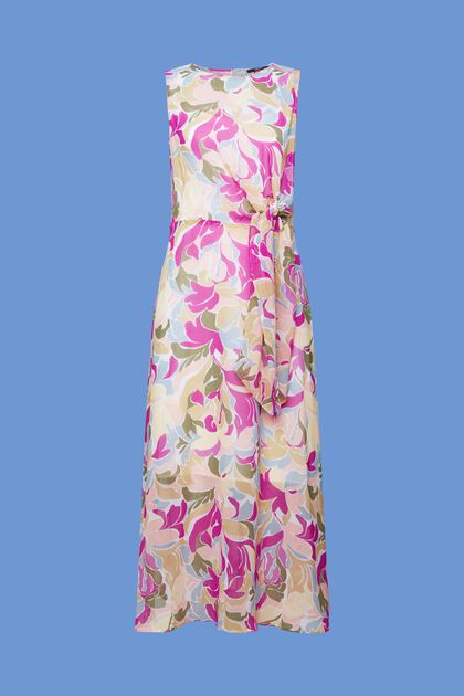 Chiffon midi dress with a knot detail