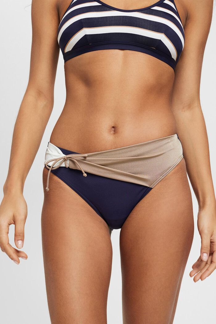 Tri-colour bikini bottoms, NAVY, detail image number 1