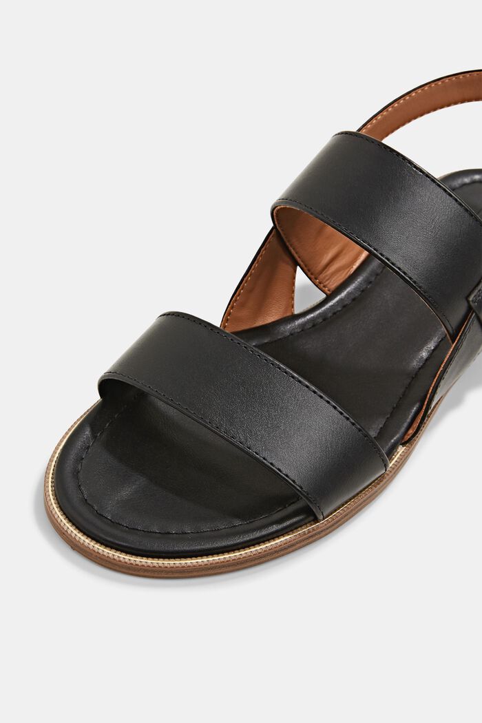 Sandals with wide straps, BLACK, detail image number 4