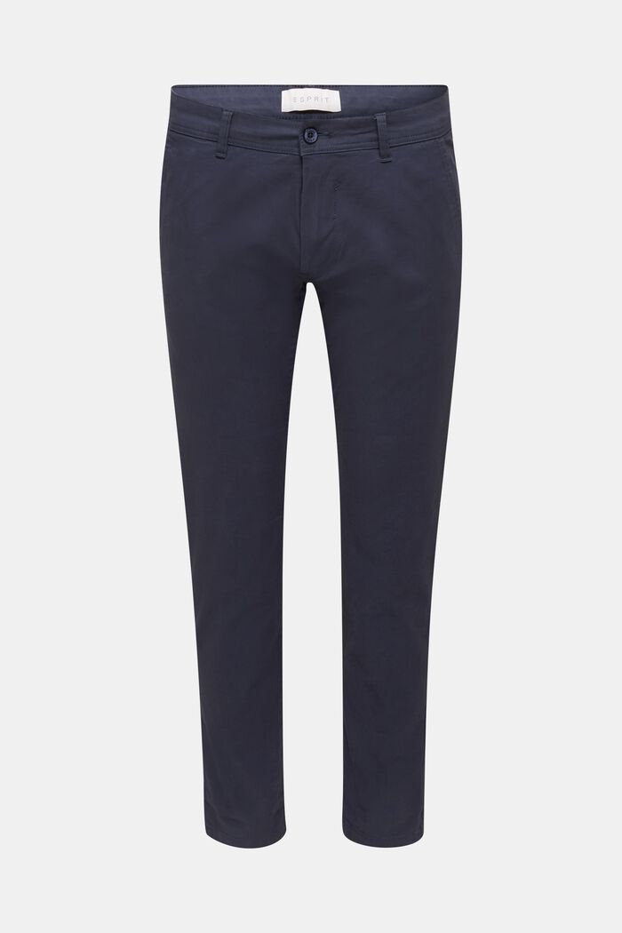 Stretch cotton chinos, BLUE, detail image number 0