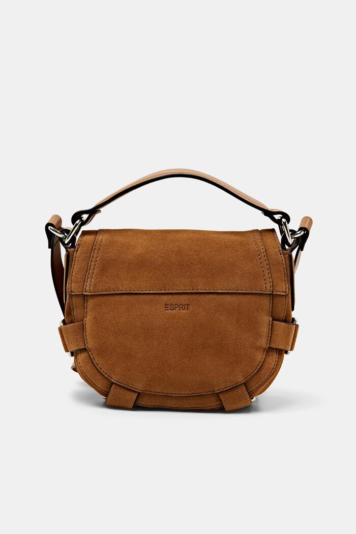 Suede saddle bag with decorative straps, RUST BROWN, detail image number 2
