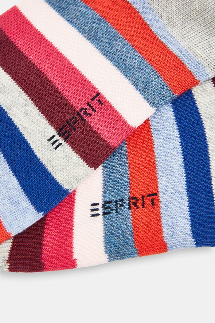 Double pack of striped socks in blended organic cotton, LIGHT DENIM, detail image number 1