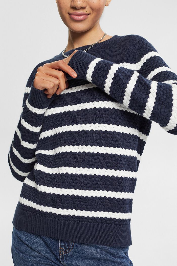 Textured knit jumper, NAVY BLUE, detail image number 0