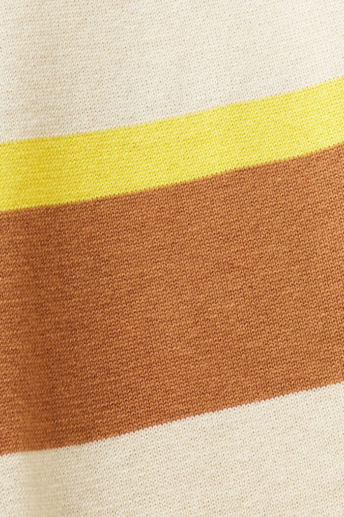 Striped Logo Cotton Polo T-Shirt, CARAMEL, detail image number 5