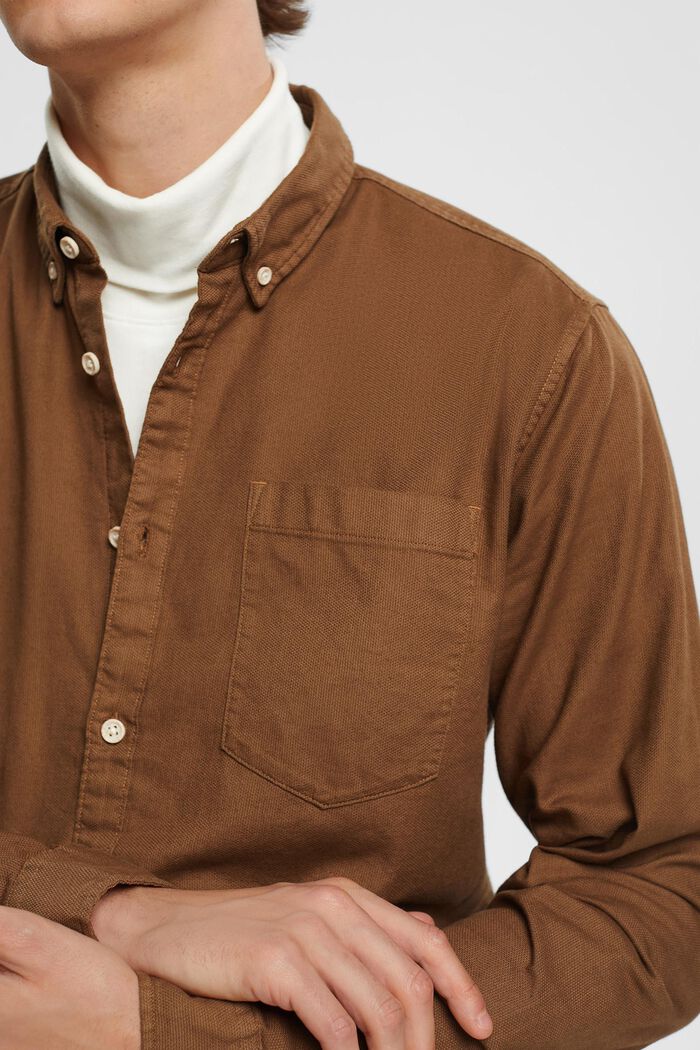 Button down cotton shirt, BARK, detail image number 2