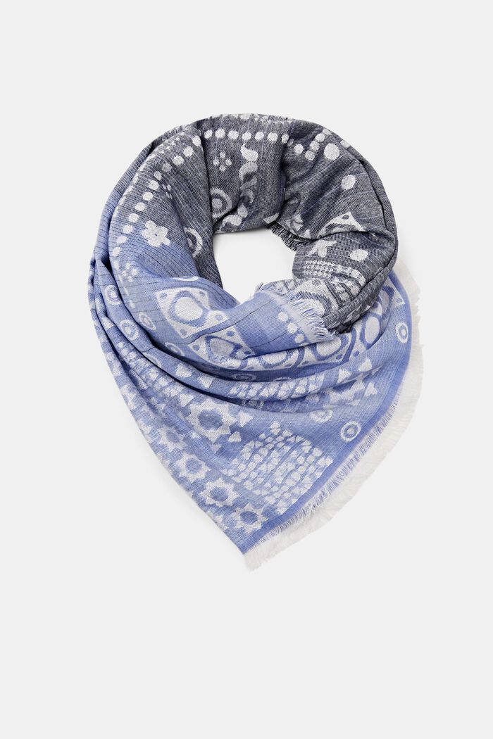 Scarf with jacquard pattern, BLUE, detail image number 0