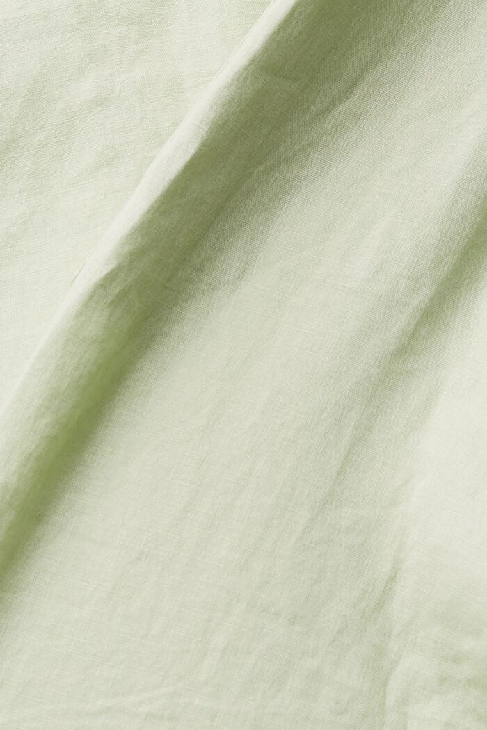 Blouse made of 100% linen, PASTEL GREEN, detail image number 4