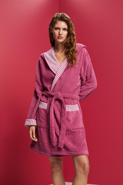 ESPRIT - Terry cloth bathrobe with striped lining at our online shop