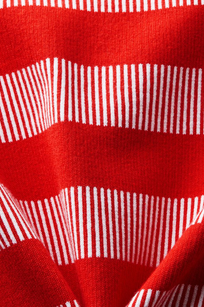 Jacquard Striped Crewneck Sweater, RED, detail image number 5